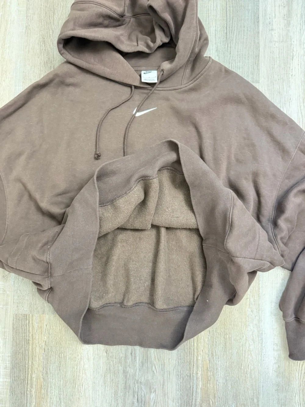 Nike Phoenix Cropped Fleece Hoodie in Brown, size Large like NEW🔥